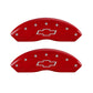 MGP Front set 2 Caliper Covers Engraved Front Bowtie Red finish silver ch