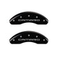 MGP 4 Caliper Covers Engraved Front & Rear Gen 4/Camaro Black finish silver ch