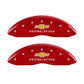 MGP 4 Caliper Covers Engraved Front & Rear Chevy racing Red finish silver ch
