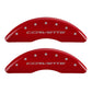 MGP 4 Caliper Covers Engraved Front Corvette C7 Engraved Rear Z51/2015 Red finish silver ch
