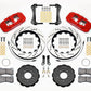 Wilwood AERO6 Front Hat Kit 14.00 Drilled Red 2005-2014 Mustang w/ BMR Suspn. w/Lines