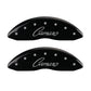 MGP 4 Caliper Covers Engraved Front & Rear Cursive/Camaro Black finish silver ch