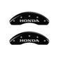 MGP Front set 2 Caliper Covers Engraved Front Honda Black finish silver ch
