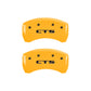 MGP 4 Caliper Covers Engraved Front Cursive/Cadillac Engraved Rear CTS Yellow finish black ch