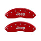 MGP Front set 2 Caliper Covers Engraved Front JEEP Red finish silver ch
