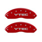 MGP 4 Caliper Covers Engraved Front & Rear Vtech Red finish silver ch