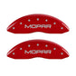 MGP 4 Caliper Covers Engraved Front & Rear MOPAR Red finish silver ch