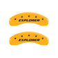 MGP 4 Caliper Covers Engraved Front & Rear Explorer/2011 Yellow Finish Black Char 2006 Ford Explorer