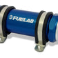 Fuelab 828 In-Line Fuel Filter Long -12AN In/Out 40 Micron Stainless - Blue