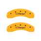 MGP 4 Caliper Covers Engraved Front & Rear Cursive/Charger Yellow finish black ch