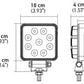 Hella ValueFit Work Light 4SQ 1.0 LED MV LR LT