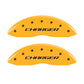 MGP 4 Caliper Covers Engraved Front Charger Engraved Rear RT Yellow finish black ch
