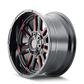 Mayhem 8115 Apollo 20x9 / 8x170 BP / 0mm Offset / 125.2mm Hub Black w/ Prism Red Wheel