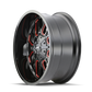 Mayhem 8107 Cogent 18x9 / 5x127 BP / 0mm Offset / 87.1mm Hub Black w/ Prism Red Wheel