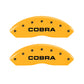 MGP 4 Caliper Covers Engraved Front & Rear Cobra Yellow Finish Black Char 2003 Ford Mustang