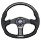 NRG Carbon Fiber Steering Wheel (350mm) Oval Shape Black w/Leather Trim