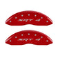 MGP Front set 2 Caliper Covers Engraved Front SRT4 Red finish silver ch