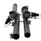 QTP 17-18 Ford Raptor EC/CC 2.5in 304SS Aggressor Cutout Dual Mid Pipes