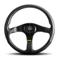 Momo Tuner Steering Wheel 350 mm - Black Leather/Red Stitch/Black Spokes