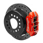 Wilwood Small Ford 11 in. Forged Dynapro Low-Profile Rear Parking Brake Kit (Red, Drilled & Slotted)