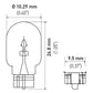 Hella Bulb 2825 12V 5W 4CP W2.1x9.5d T3.25