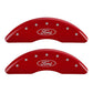 MGP 4 Caliper Covers Engraved Front & Rear Oval logo/Ford Red finish silver ch