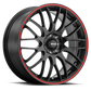 Maxxim Maze 16x7 8x100/114.3 ET40 Black/Red Stripe