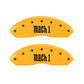 MGP 4 Caliper Covers Engraved Front & Rear Mach 1 Yellow Finish Black Char 2004 Ford Mustang