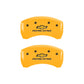 MGP 4 Caliper Covers Engraved Front & Rear Chevy racing Yellow finish black ch