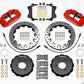 Wilwood Narrow Superlite 6R Front Hat Kit 12.88in Drill Red 06-12 Volkswagen GTI w/ Lines