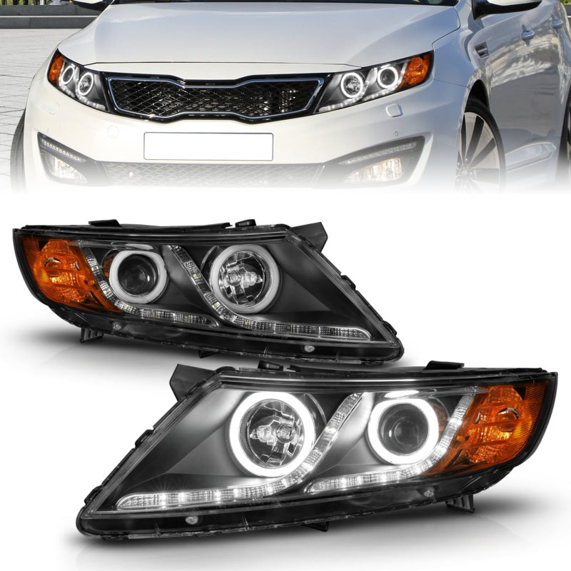 Kia Optima Projector Headlights w/ Halo Black (CCFL)