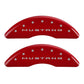 MGP 4 Caliper Covers Engraved Front 2015/Mustang Engraved Rear 2015/37 Red finish silver ch