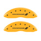 MGP 4 Caliper Covers Engraved Front & Rear With stripes/Dodge Yellow finish black ch
