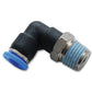 Vibrant Male Elbow 1-Touch Fitting for 1/4in OD Tube (1/16in NPT)