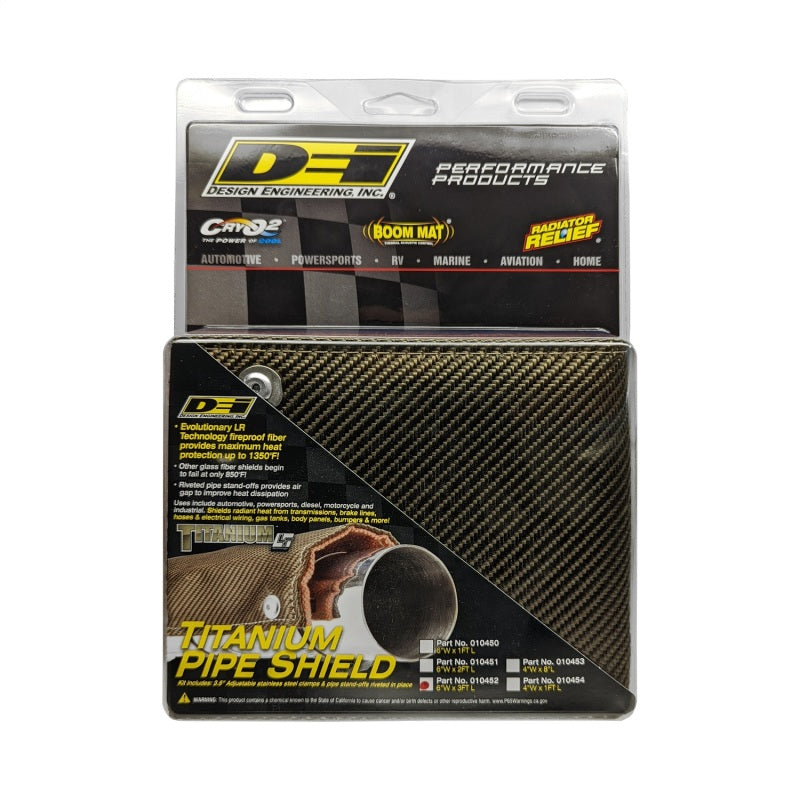 DEI Pipe Shield 6in w x 3ft - w/Stainless Steel Clamps - Titanium