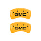 MGP 4 Caliper Covers Engraved Front & Rear GMC Yellow Finish Black Char 2019 GMC Arcadia