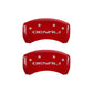 MGP 4 Caliper Covers Engraved Front & Rear Denali Red Finish Silver Char 2019 GMC Arcadia