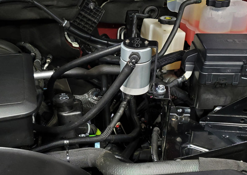 J&L 20-22 Chevy Silverado/GMC Sierra 2500/3500 6.6L Drivers Side Oil Separator 3.0 - Clear Anodi