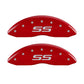 MGP 4 Caliper Covers Engraved Front & Rear Monte Carlo style/SS Red finish silver ch