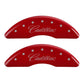 MGP 4 Caliper Covers Engraved Front & Rear Cursive/Cadillac Red Finish Silver Char 2016 Cadillac CT6
