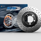SHW 15-18 BMW M3 3.0L Left Front Cross-Drilled Lightweight Brake Rotor (34112284809)