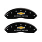 MGP 4 Caliper Covers Engraved F & R Chevy Racing Black Finish Silver Char 2017 Chevrolet Camaro