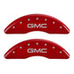 MGP 4 Caliper Covers Engraved Front & Rear GMC Red finish silver ch