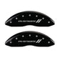 MGP 4 Caliper Covers Engraved Front & Rear With stripes/Avenger Black finish silver ch