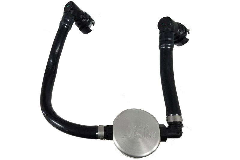 J&L 2018-2022 Ford Mustang GT Passenger Side Oil Separator 3.0 - Clear Anodized