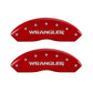 MGP Front set 2 Caliper Covers Engraved Front WRANGLER Red finish silver ch
