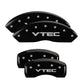 MGP 4 Caliper Covers Engraved Front & Rear Honda Black finish silver ch