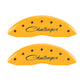 MGP 4 Caliper Covers Engraved F & R Cursive/Challenger Yellow Finish Black Char 2006 Dodge Charger