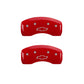 MGP 4 Caliper Covers Engraved Front & Rear Bowtie Red finish silver ch