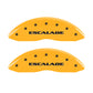 MGP 4 Caliper Covers Engraved Front Escalade Engraved Rear EXT Yellow finish black ch
